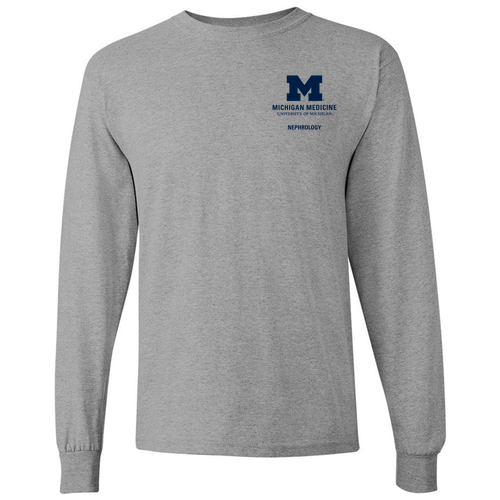 Mens/Unisex Gildan Heavy Cotton Long sleeve Basic T-Shirt -- Sport Grey