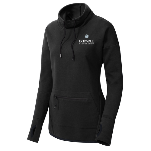 Sport-Tek Ladies Triumph Cowl Neck Pullover -- Black