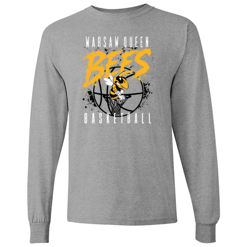 Queen Bees Gildan Heavy Cotton Longsleeve T-Shirt -- Sport Grey