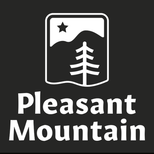 Pleasant Mountain Logo 1 White Ink -- Crewneck Sweatshirt Black