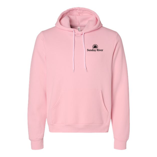 Sunday River Logo 2 Black Ink -- Pullover Hooded Sweatshirt Pink