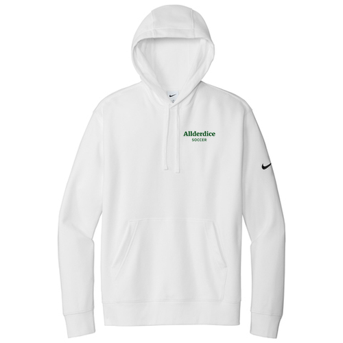 Nike Club Fleece Sleeve Swoosh Pullover Hoodie -- White