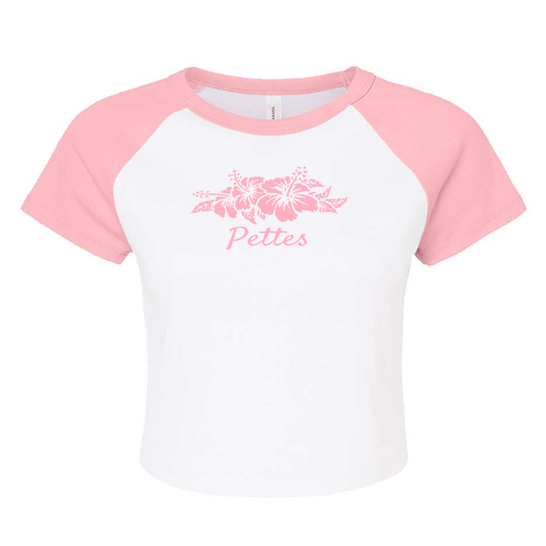 White / Pink Pettes Baby Tee