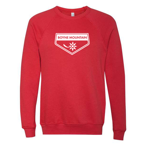 Boyne Mountain Logo 1 White Ink -- Crewneck Sweatshirt Red