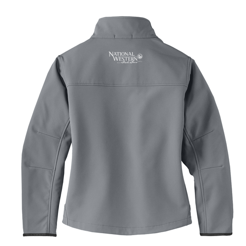 Port Authority Ladies Glacier Soft Shell Jacket -- Smoke Grey / Chrome