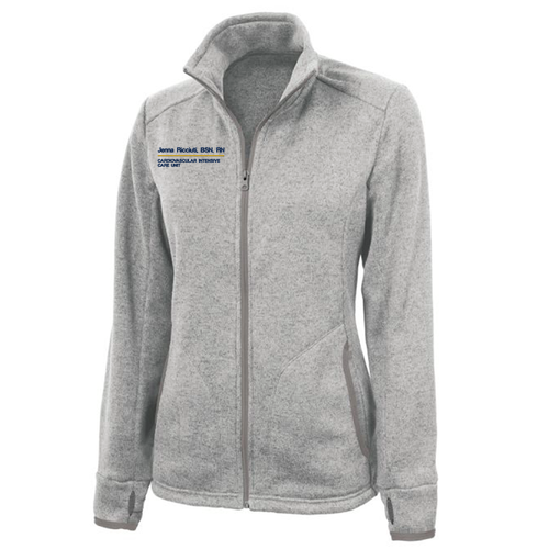 Charles River Ladies Heathered Fleece Jacket -- Light Grey Heather