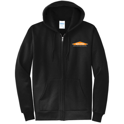 Port and Company Classic Full Zip Hooded Sweatshirt -- Jet Black