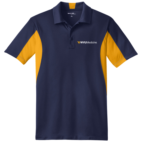 Sport Tek Side Blocked Micropique Sport-Wick Sport Shirt -- True Navy / Gold