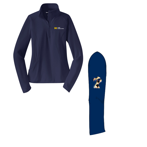 Ladies Sport Tek Sport Wick Stretch Half Zip Pullover -- True Navy