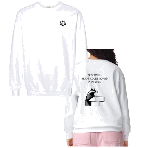 Comfort Colors Adult Crewneck Sweatshirt Badger Logo White