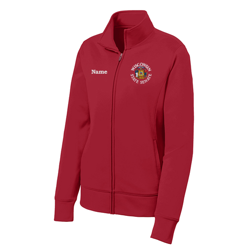 Sport Tek Ladies Sport Wick Fleece Full Zip Jacket -- Deep Red (Embroidery)