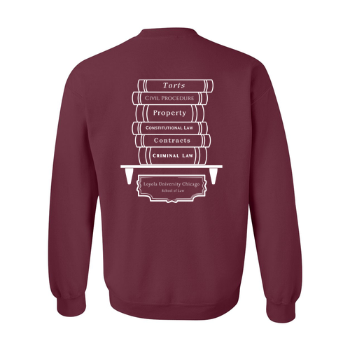 Law Books Crewneck Sweatshirt -- Maroon