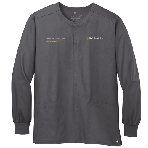 Wonderwink Unisex Workflex Snap-Front Scrub Jacket -- Pewter