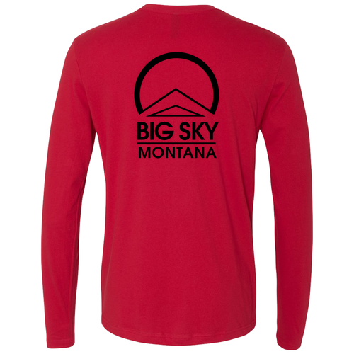 Big Sky Montana Logo 2 Black Ink -- Long Sleeve Red