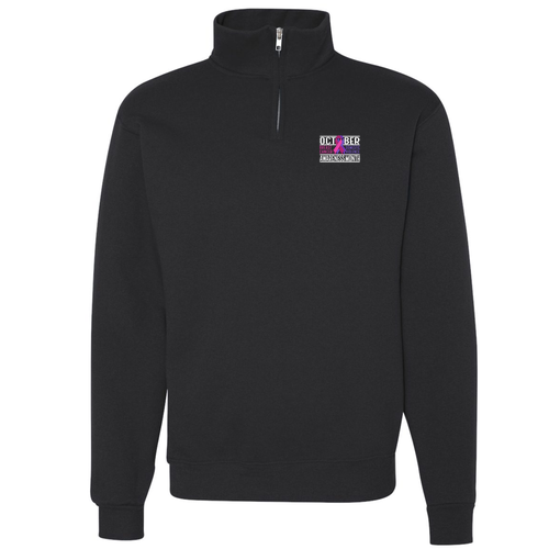 Mens/Unisex Domestic Violence Jerzees Quarter Zip Sweatshirt -- Black
