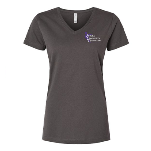 LAT Women's Fine Jersey V-Neck Tee -- Charcoal