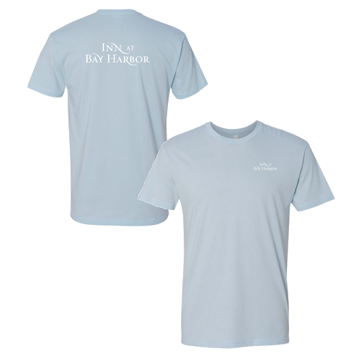 Inn at Bay Harbor 1 color White left chest/back Short Sleeve Tee -- Light Blue