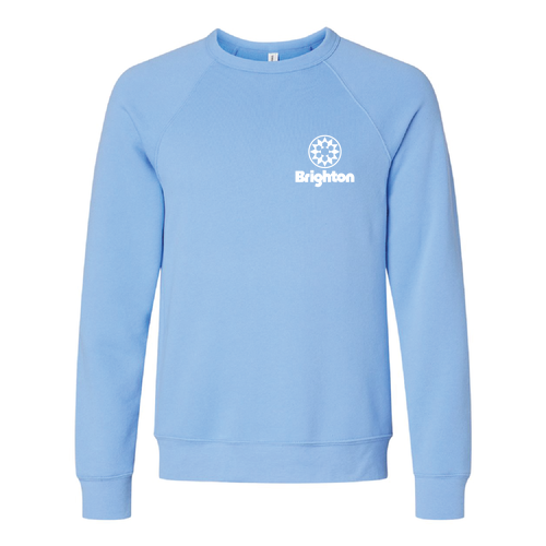 Brighton Logo 2 White Ink -- Crewneck Sweatshirt Carolina Blue