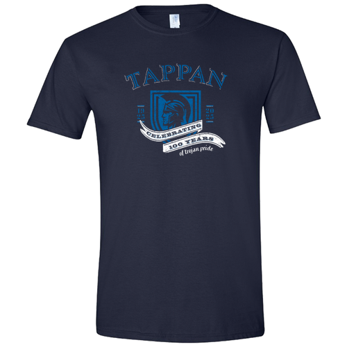 Gildan Soft Fitted T-Shirt -- Navy, 100 Years Logo