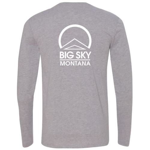 Big Sky Montana Logo 2 White Ink -- Long Sleeve Heather Grey