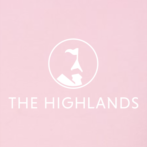 The Highlands Logo 2 White Ink -- Raglan Sweatshirt Pink