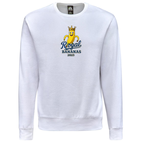 J. America BTB Fleece Crew -- White