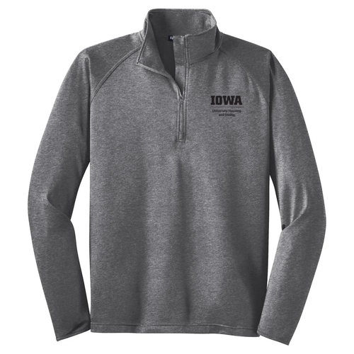 Sport Tek Sport Wick Stretch Half Zip Pullover -- Charcoal Grey Heather