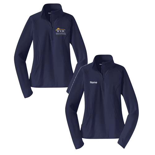 Sport Tek Ladies Sport Wick Stretch Half Zip Pullover -- True Navy