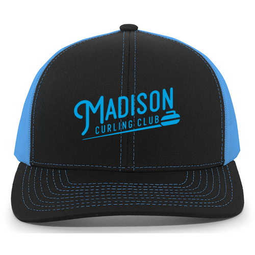 Pacific Headwear Trucker Mesh Hat -- Black / Neon Blue
