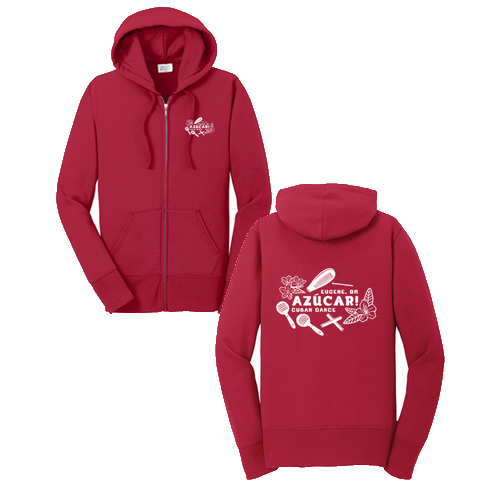 Port and Company Ladies Core Fleece Full Zip Hooded Sweatshirt -- Red