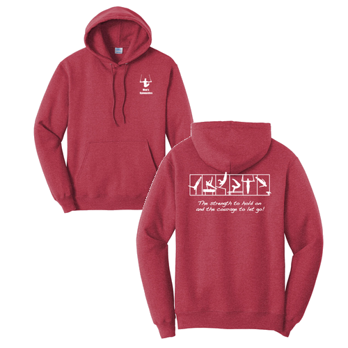 Port and Company Core Fleece Pullover Hooded Sweatshirt -- Heather Red