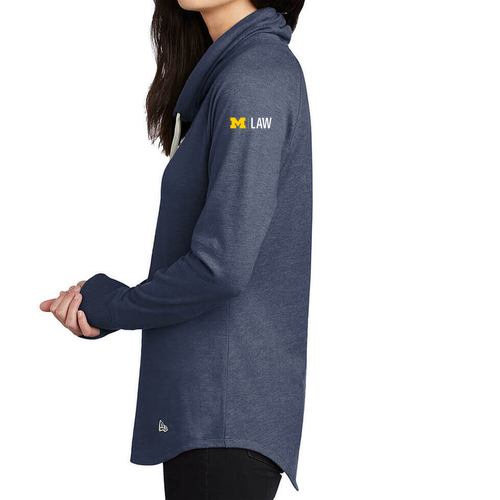New Era Ladies Sueded Cotton Blend Cowl Tee -- True Navy Heather