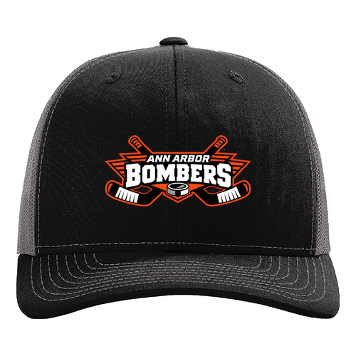 Richardson Snapback Trucker Cap -- Black / Charcoal