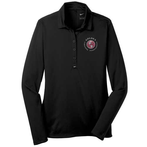 Nike Golf Ladies Long Sleeve Dri Fit Stretch Tech Polo -- Black