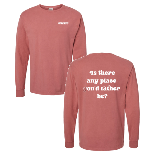 ComfortWash by Hanes Garment Dyed Long Sleeve T-Shirt Nantucket Red