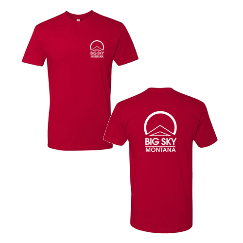 Big Sky Montana Logo 2 White Ink -- Short Sleeve Red