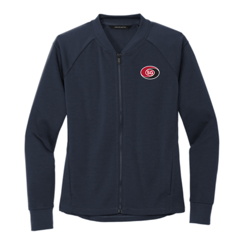 Mercer+Mettle Women's Double-Knit Bomber -- Night Navy