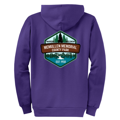 Port and Company Classic Full Zip Hooded Sweatshirt -- Purple