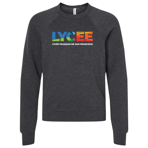 Bella Canvas Youth Sponge Fleece Raglan Sweatshirt -- Dark Grey Heather