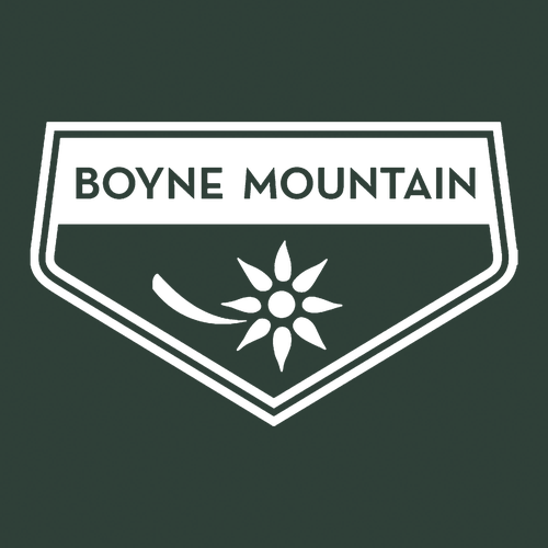 Boyne Mountain Logo 2 White Ink -- Short Sleeve Forest Green