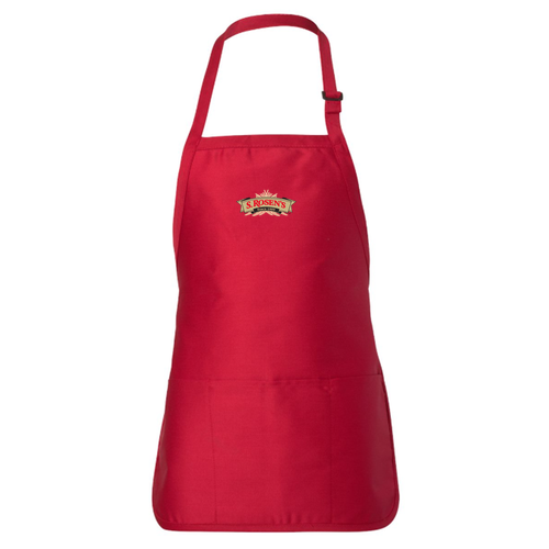Q-Tees Full-Length Apron With Pouch Pocket -- Red