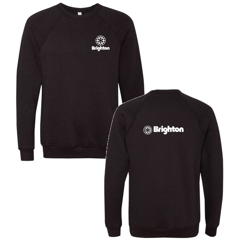 Brighton Logo 2 White Ink -- Crewneck Sweatshirt Black
