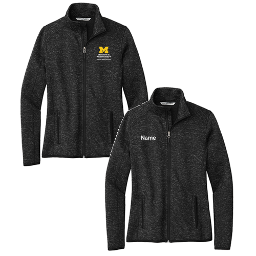 Port Authority Ladies Sweater Fleece Jacket -- Black Heather