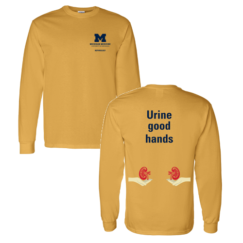 Mens/Unisex Gildan Heavy Cotton Long sleeve Basic T-Shirt -- Gold
