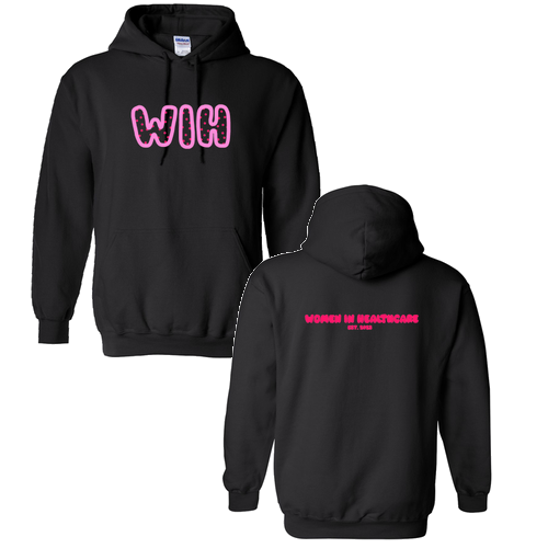Pink WIH Gildan Heavy Blend Hooded Sweatshirt -- Black