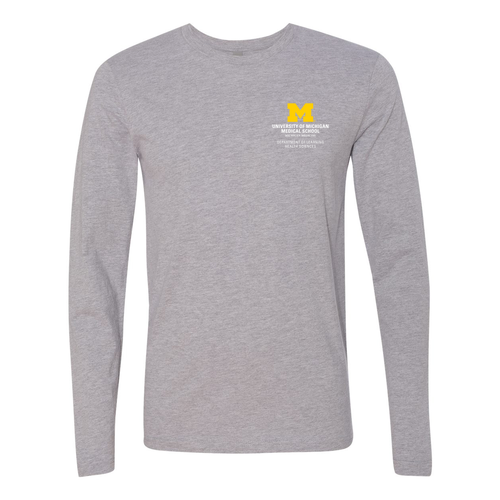 Mens/Unisex Next Level Apparel Fitted Long Sleeve Crew -- Heather Grey