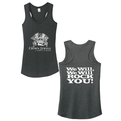 District Made Ladies Perfect Tri Racerback Tank -- Black Frost