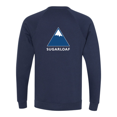 Sugarloaf Logo 2 Blue and White Ink -- Crewneck Sweatshirt Navy