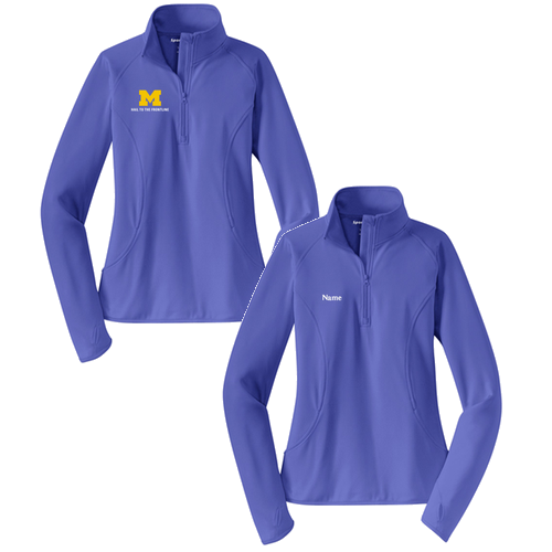 Ladies Sport Tek Sport Wick Stretch Half Zip Pullover -- Iris Purple
