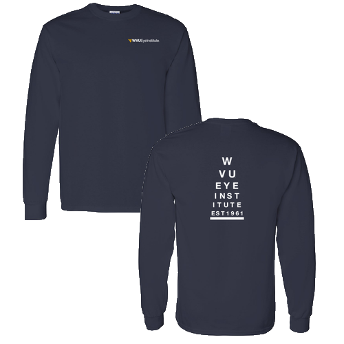Screen Printed Gildan Heavy Cotton Longsleeve Basic T-Shirt -- Navy